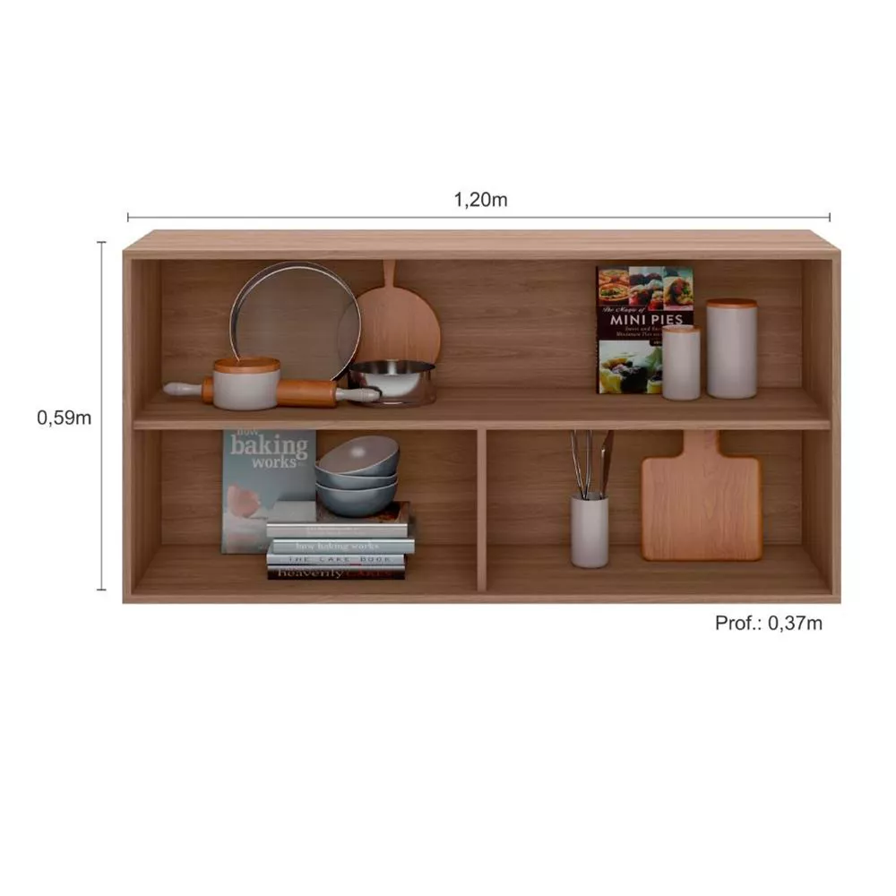 Armário Aéreo 120 cm 2 Portas Etna Poliman Móveis