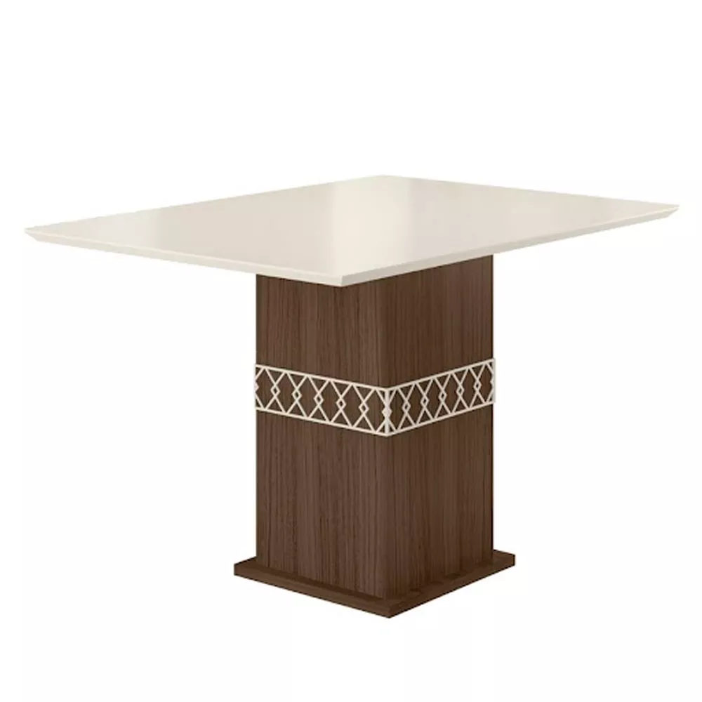 Mesa para Sala de Jantar 90cm Quadrado Tampo Chanfrado Jade Poliman