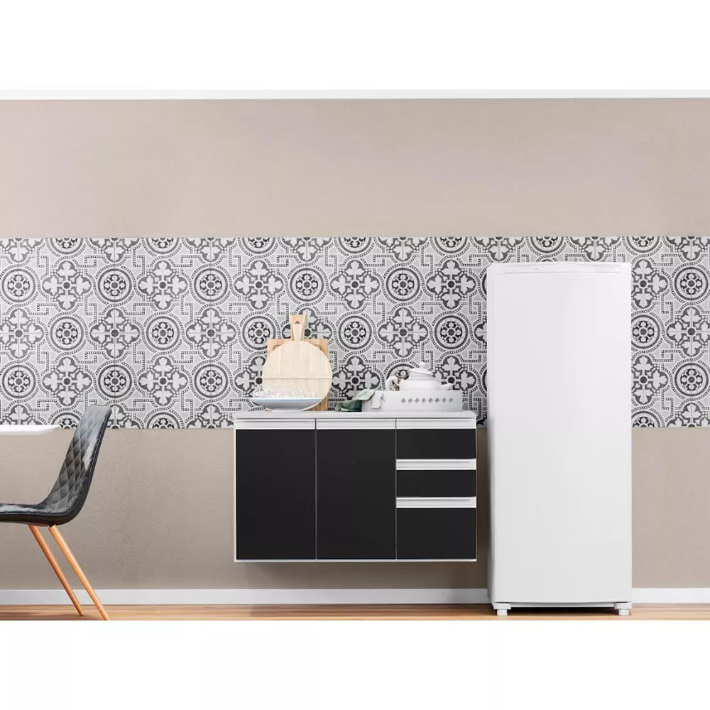Balcão com Tampo 90cm 3 Portas 2 Gavetas Laura Poliman Móveis