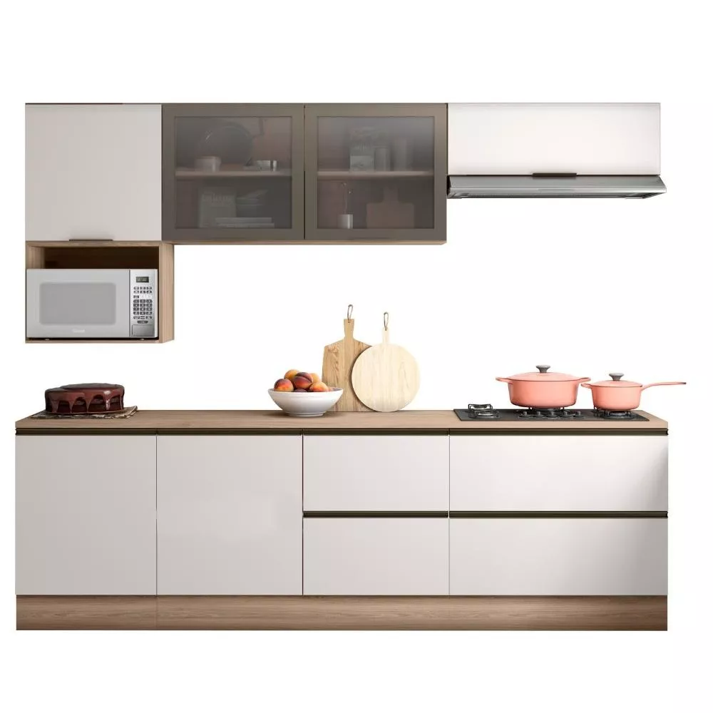 Cozinha Completa Etna 7 peças Balcão Cooktop Poliman Móveis