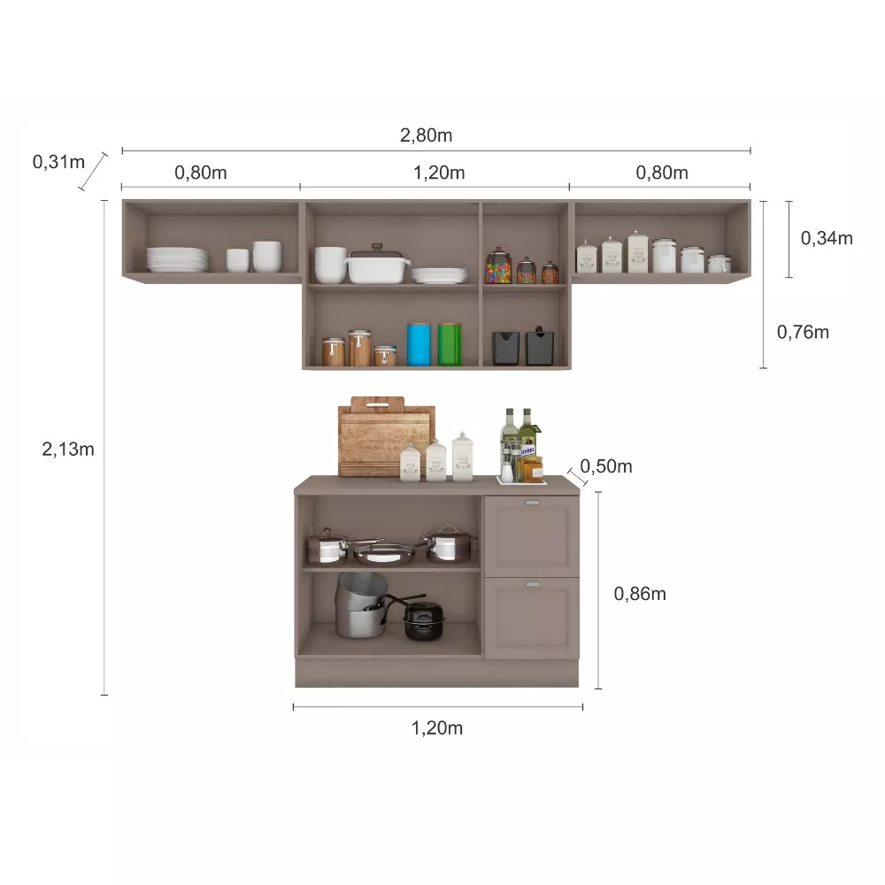 Cozinha Mudulada 5 peças Unna Poliman Móveis
