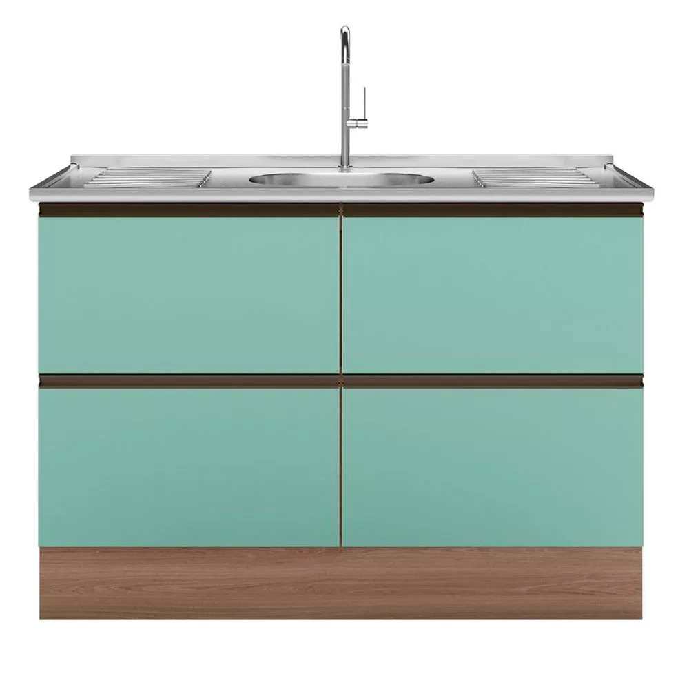 Image 1 of 5 of Balcão para Pia e Cuba 120 cm 2 Portas 2 Gavetas Etna Poliman