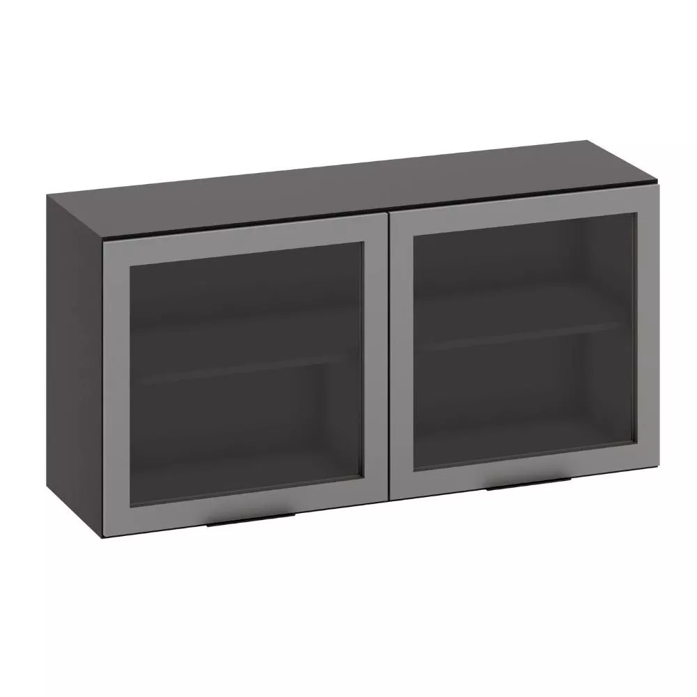 Armário Aéreo 2 portas Vidro 120cm Etna Poliman Móveis