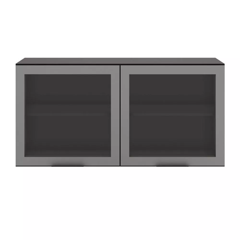 Armário Aéreo 2 portas Vidro 120cm Etna Poliman Móveis