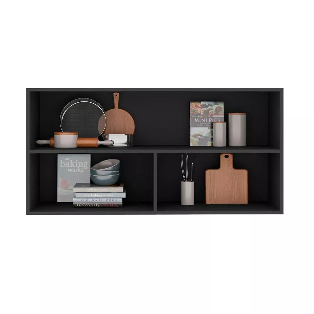 Armário Aéreo 2 portas Vidro 120cm Etna Poliman Móveis