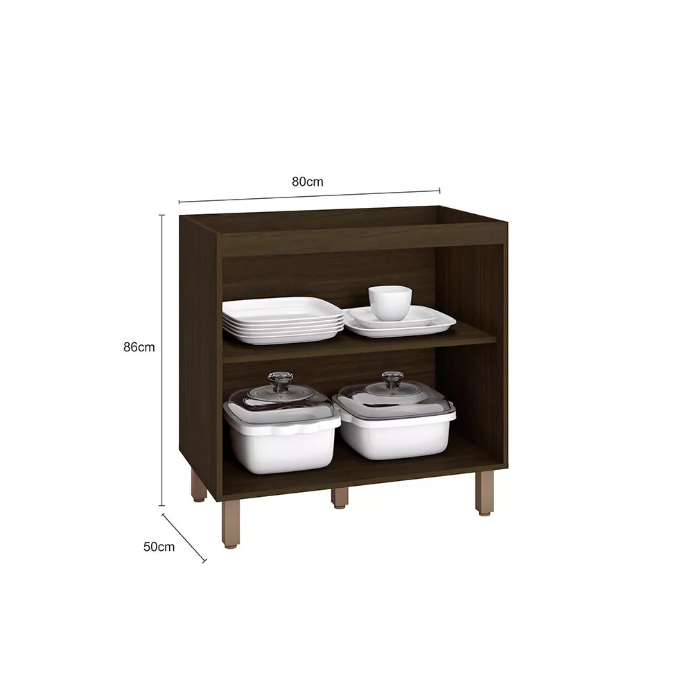 Balcão Para Cooktop Flair 2 Portas Sem Tampo Poliman Móveis