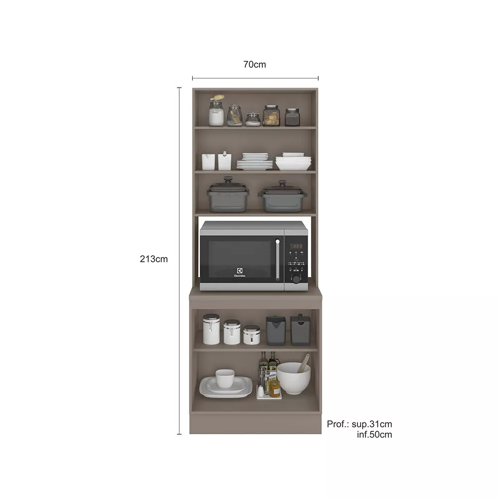 Paneleiro Duplo 1 Nicho 4 Portas Unna Poliman