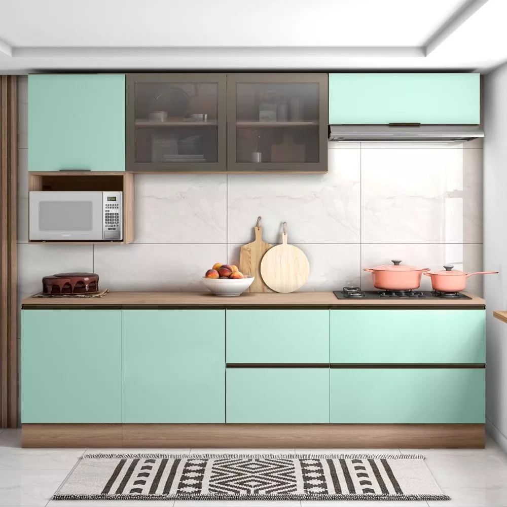 Cozinha Completa Etna 7 peças Balcão Cooktop Poliman Móveis