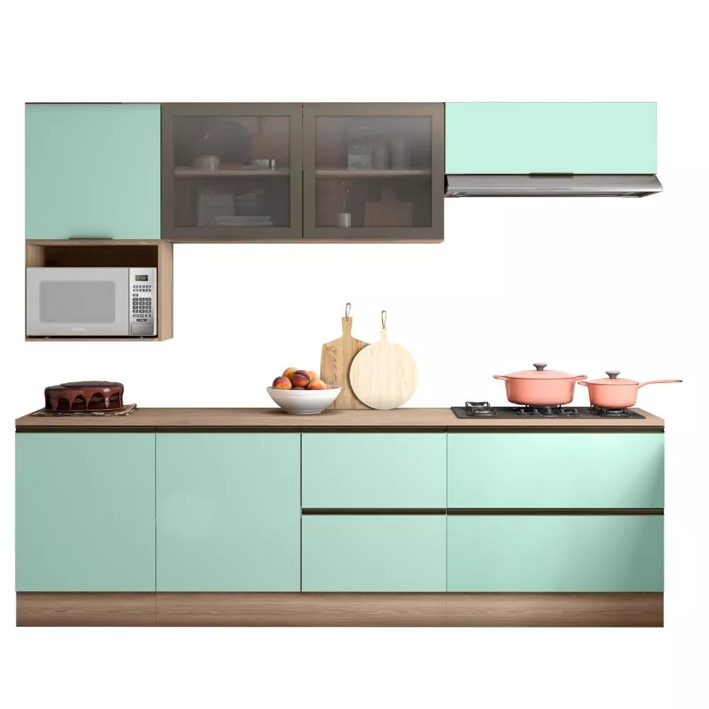Cozinha Completa Etna 7 peças Balcão Cooktop Poliman Móveis