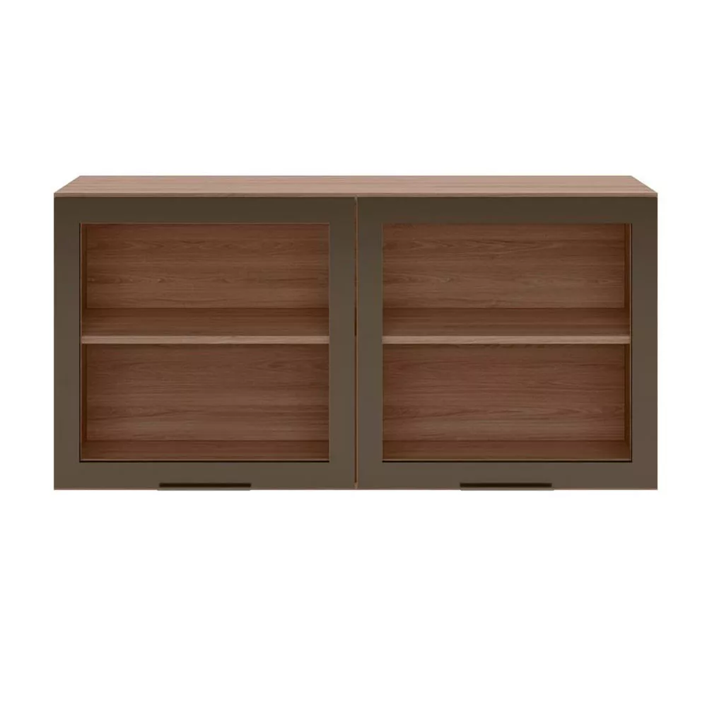 Armário Aéreo 2 portas Vidro 120cm Etna Poliman Móveis
