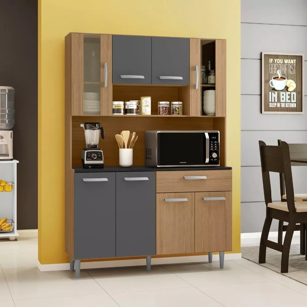 Kit Cozinha 8 Portas 1 Gaveta Gabi Poliman Móveis