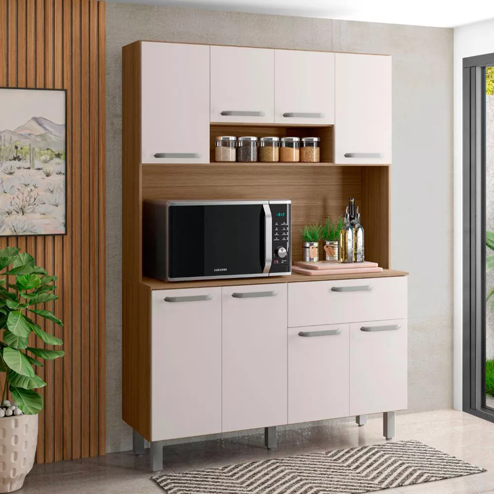 Kit Cozinha Compacta 8 portas 1 Gateva Nice Poliman Móveis