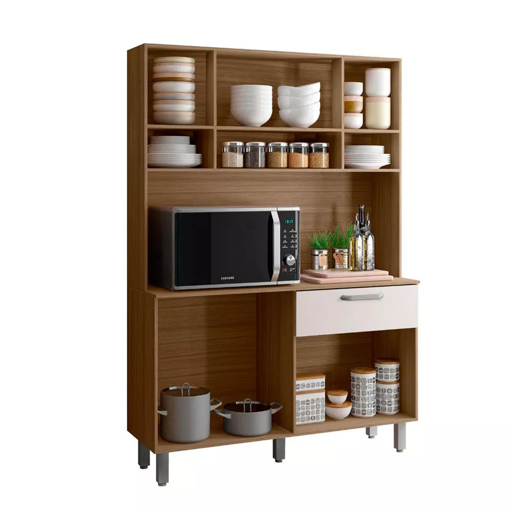 Kit Cozinha Compacta 8 portas 1 Gateva Nice Poliman Móveis