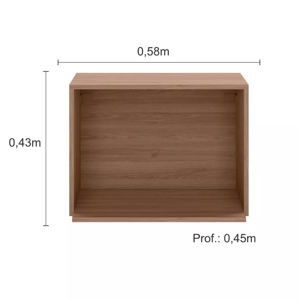 Armário Aéreo 58 cm com Nicho Micro ondas Etna Poliman