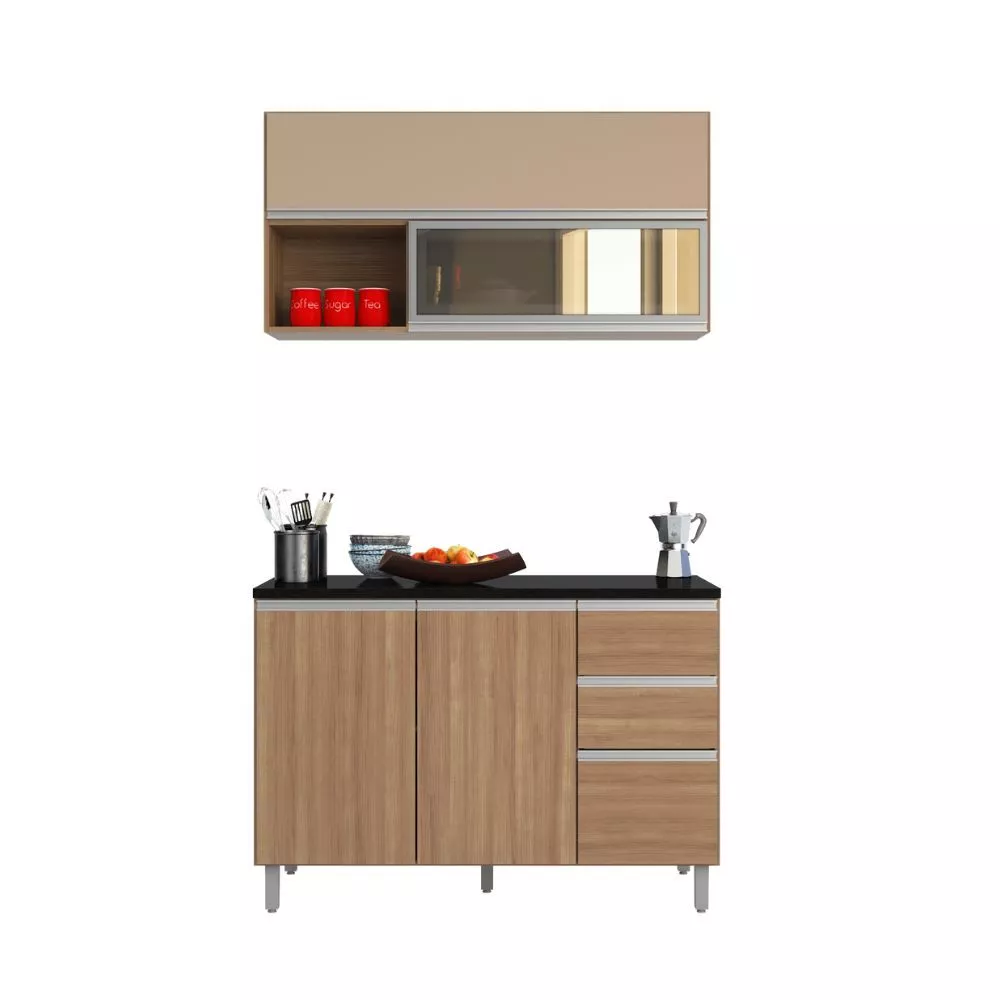 Cozinha Modulada 2 Peças 5 Portas 2 Gavetas Evidence
