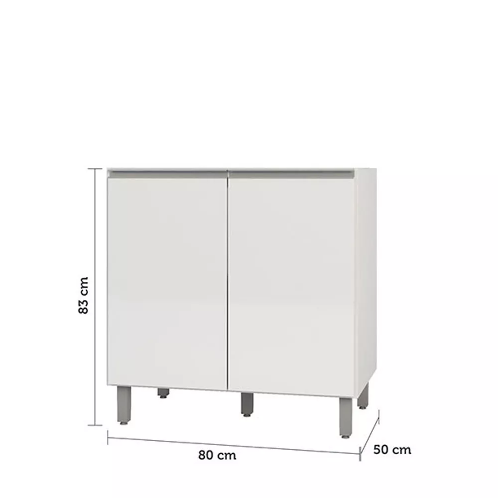Balcão Para Cooktop Evidence 2 Portas Sem Tampo Poliman Móveis