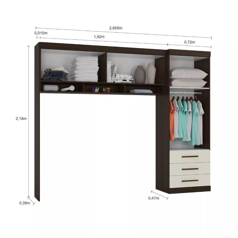 Image 4 of 5 of Quarto Modulado Juvenil 6 Portas 3 Gavetas Star Poliman Móveis