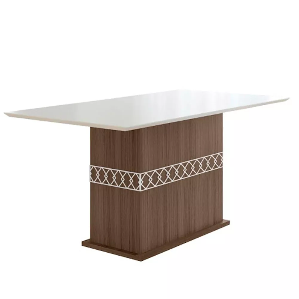 Mesa para Sala de Jantar 160cm Retangular Tampo Chanfrado Agata Poliman