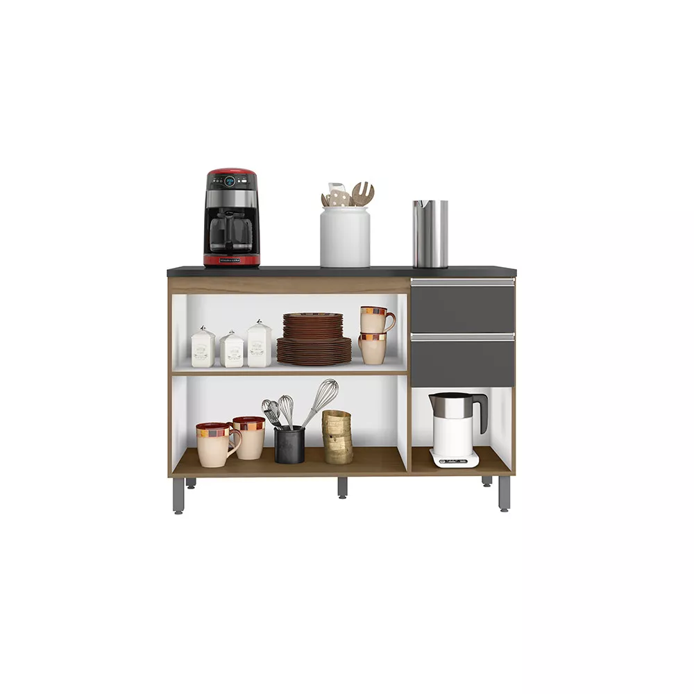 Balcão 2 Portas 3 Gavetas 120 cm sem tampo Lyon Poliman