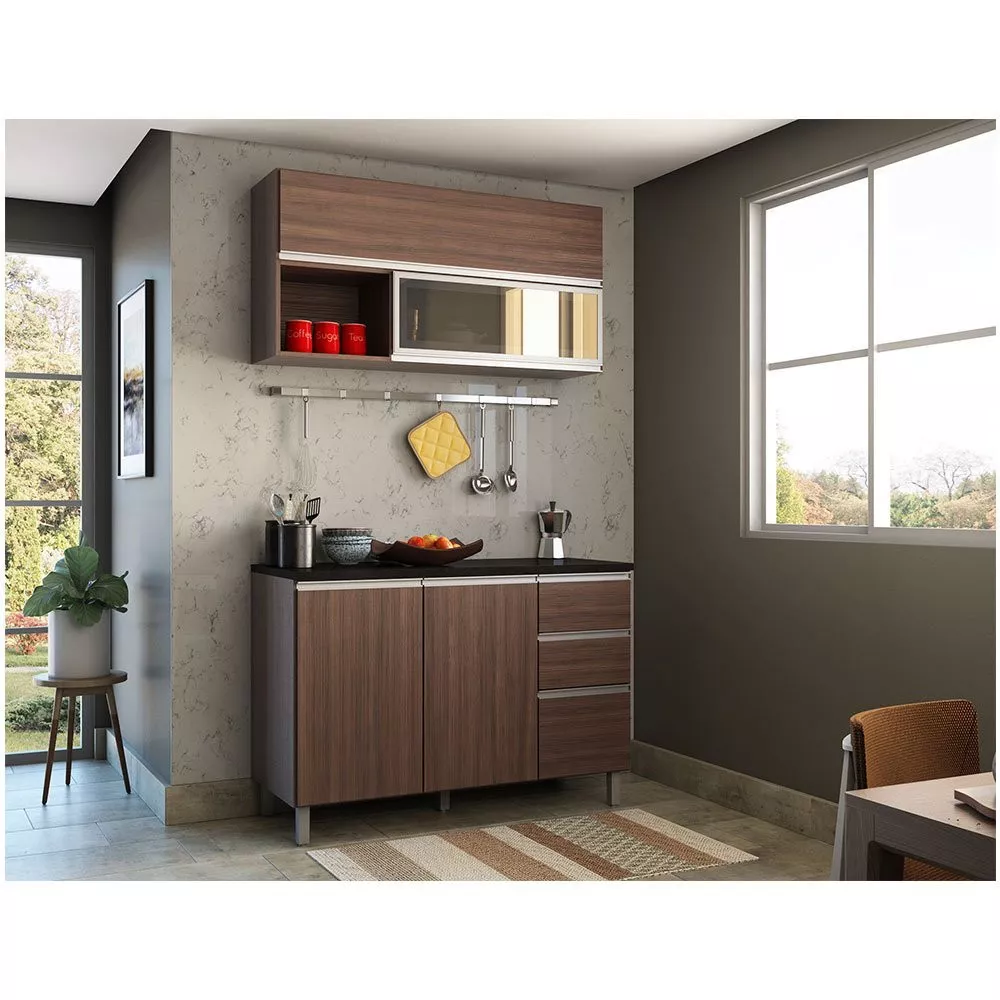 Cozinha Modulada 2 Peças 5 Portas 2 Gavetas Evidence
