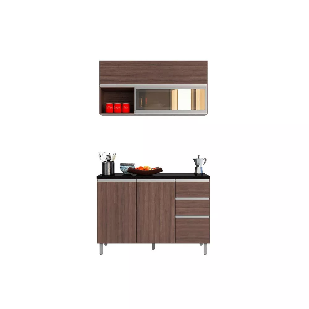 Cozinha Modulada 2 Peças 5 Portas 2 Gavetas Evidence