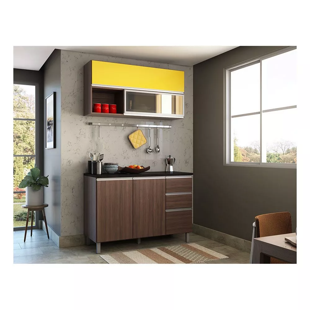 Cozinha Modulada 2 Peças 5 Portas 2 Gavetas Evidence