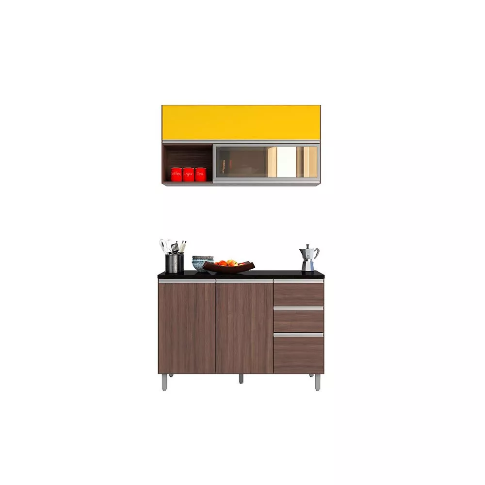 Cozinha Modulada 2 Peças 5 Portas 2 Gavetas Evidence