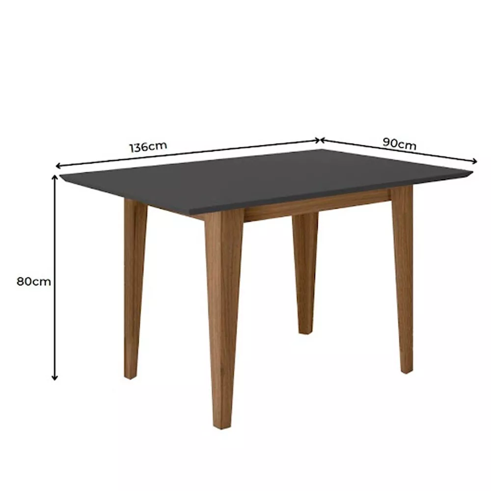 Image 1 of 3 of Mesa para Sala de Jantar 136cm Retangular Tampo Chanfrado Kate Poliman