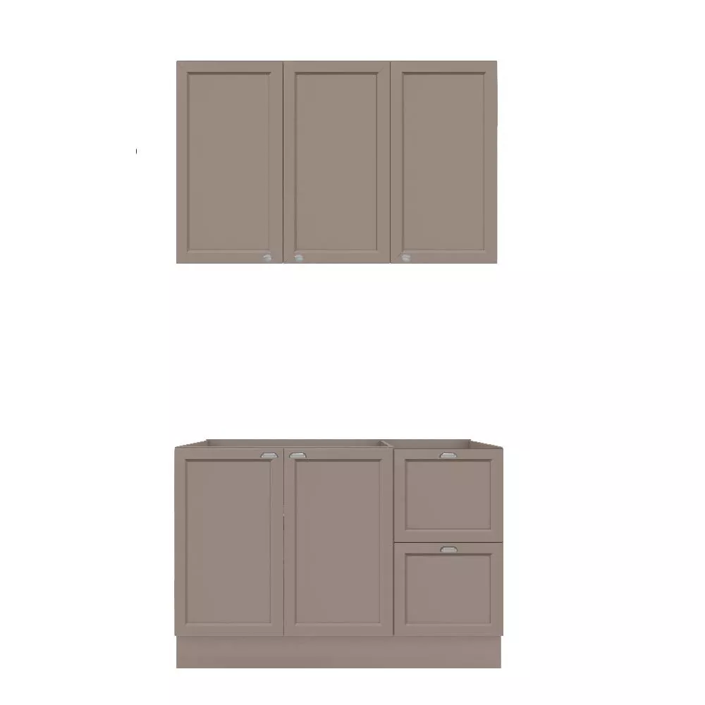 Cozinha Compacta Armário Aéreo e Balcão para Pia Unna Poliman