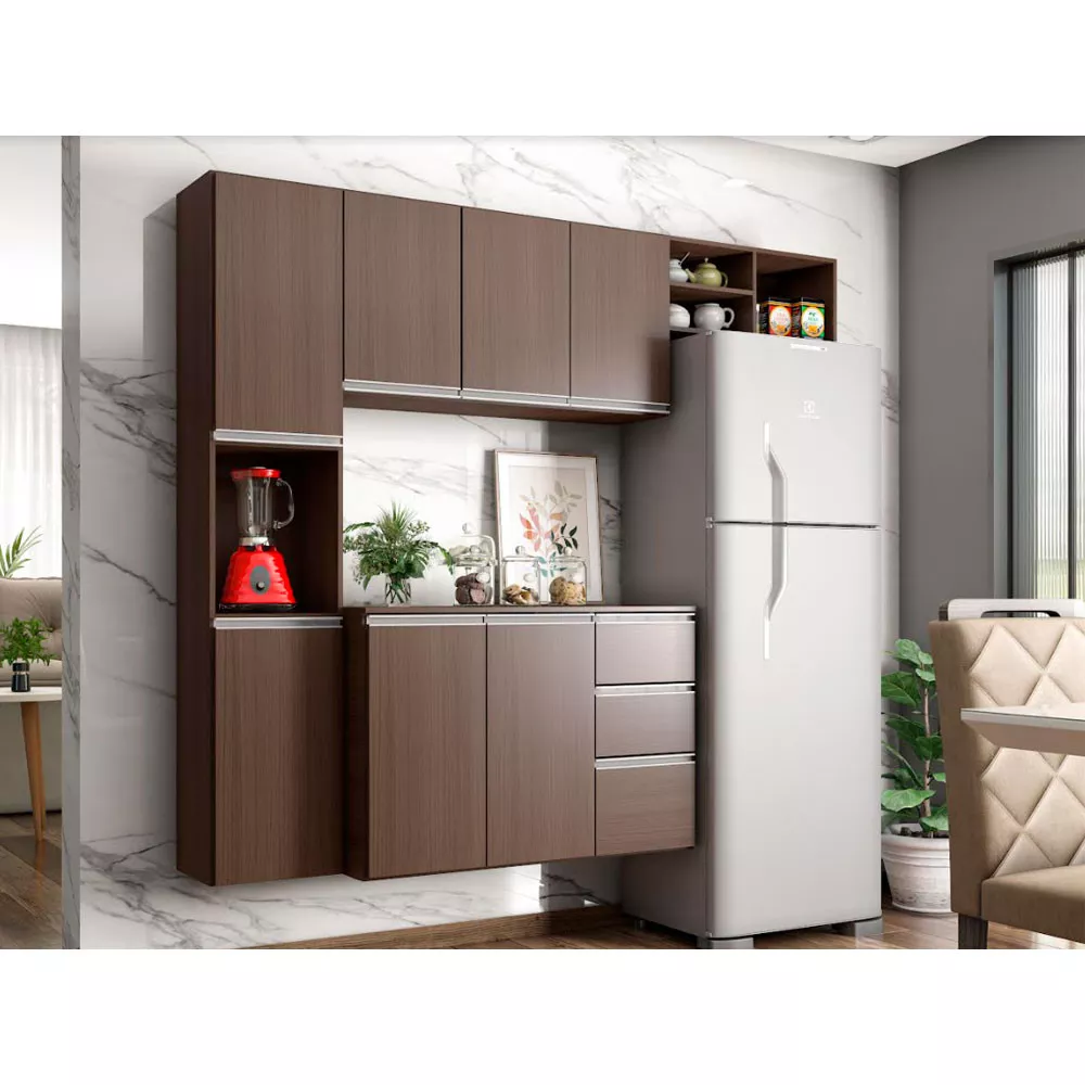 Cozinha Compacta Laura 8 Portas 2 Gavetas Poliman Móveis