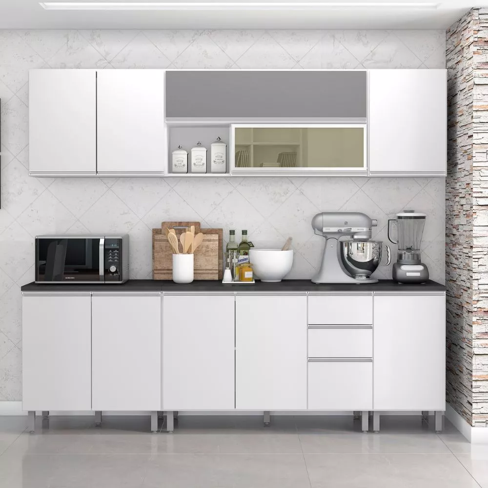 Cozinha Completa Evidence 11 Portas 2 Gavetas Poliman Móveis