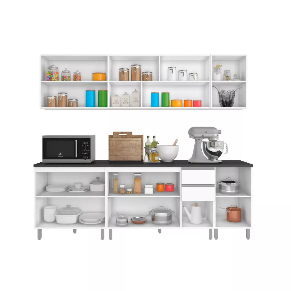 Cozinha Completa Evidence 11 Portas 2 Gavetas Poliman Móveis