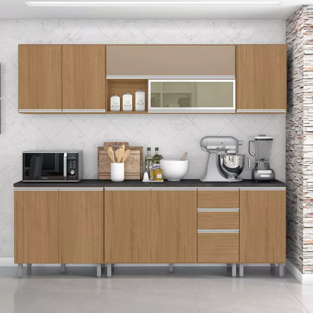 Cozinha Completa Evidence 11 Portas 2 Gavetas Poliman Móveis