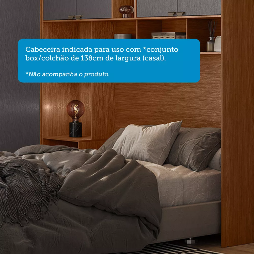 Imagem 9 de 13 de Guarda Roupa de Canto com 7 Portas 4 Gavetas e Cabeceira Lugano Santos Andirá