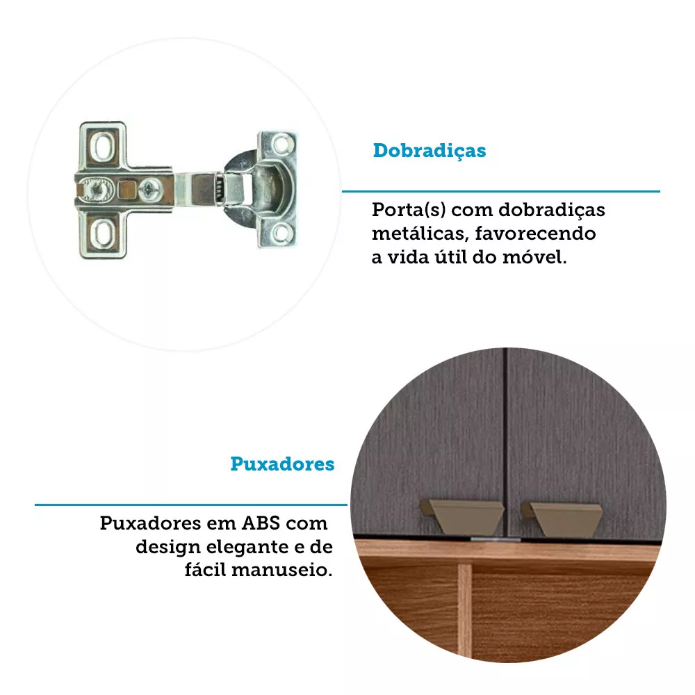 Imagem 10 de 13 de Guarda Roupa de Canto com 7 Portas 4 Gavetas e Cabeceira Lugano Santos Andirá