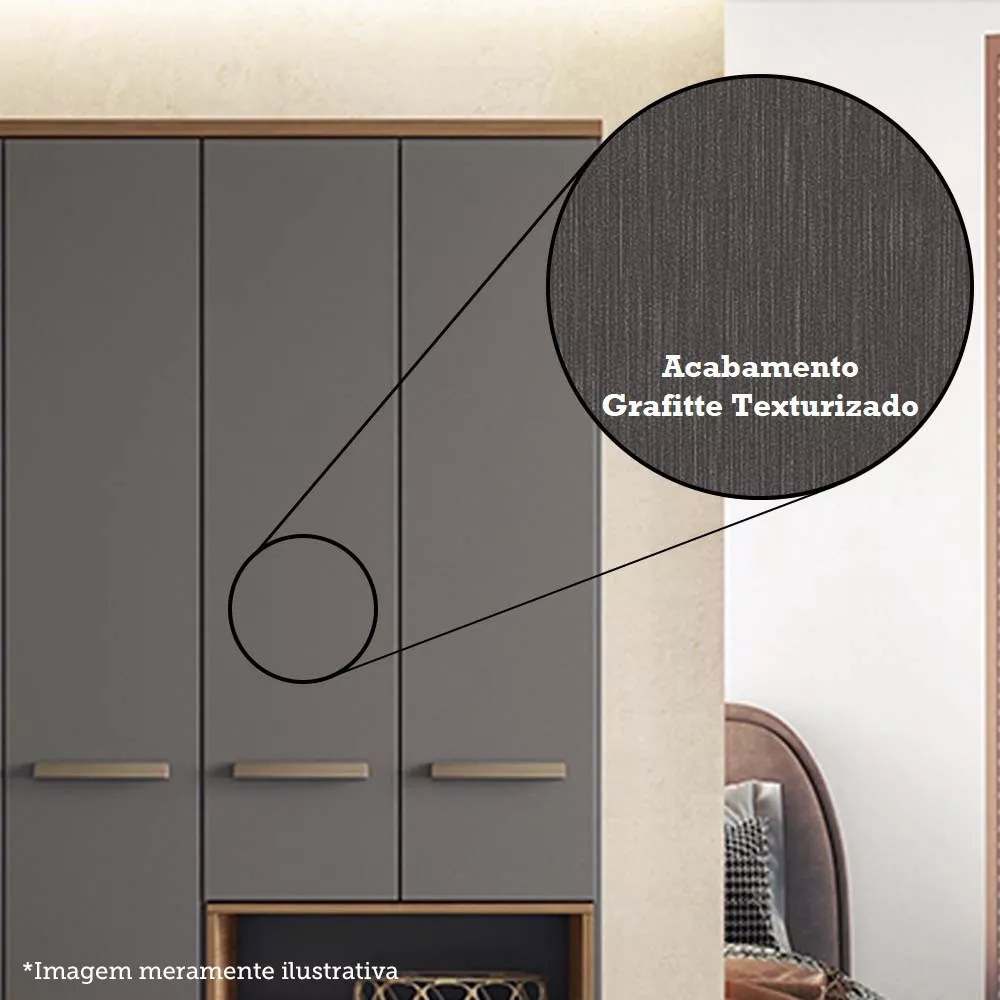 Imagem 12 de 13 de Guarda Roupa de Canto com 7 Portas 4 Gavetas e Cabeceira Lugano Santos Andirá