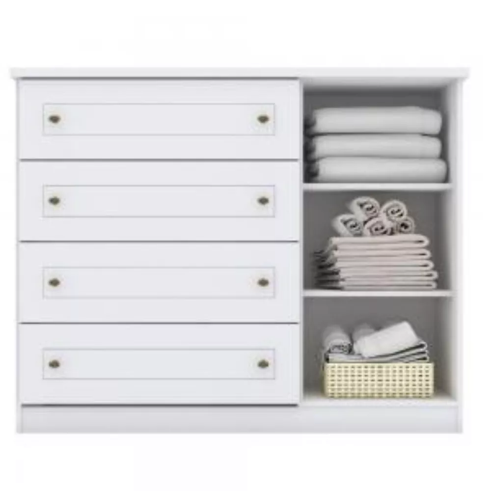 Imagem 10 de 12 de Conjunto Quarto Henn Americana 2 Peças 7 Portas 8 Gavetas Guarda Roupa + Cômoda