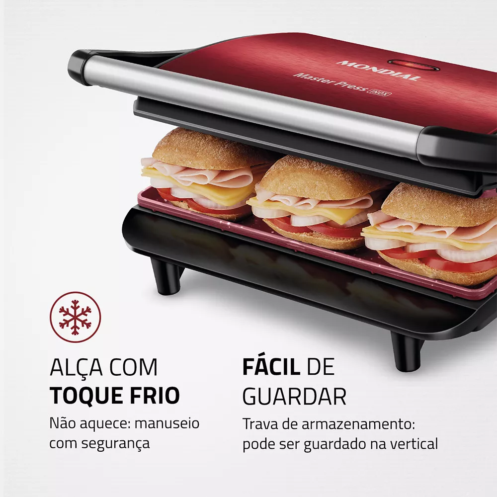 Grill e Sanduicheira Mondial Press Ceramic