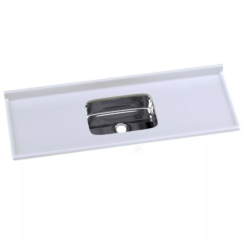 Tampo para Pia de Cozinha Rorato Mármore Sintético com Cuba em Inox 150x55cm