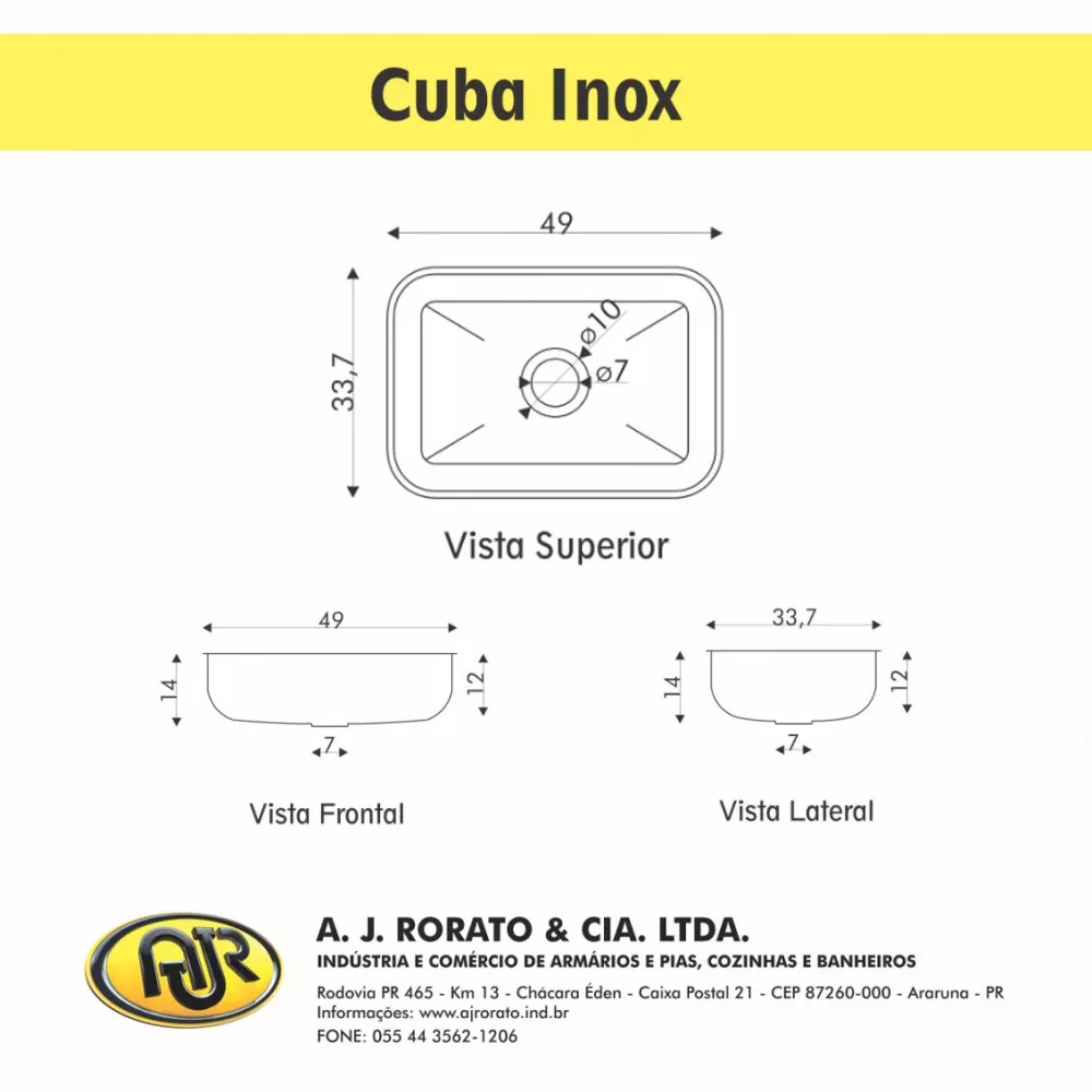 Tampo para Pia de Cozinha Rorato Mármore Sintético com Cuba em Inox 150x55cm