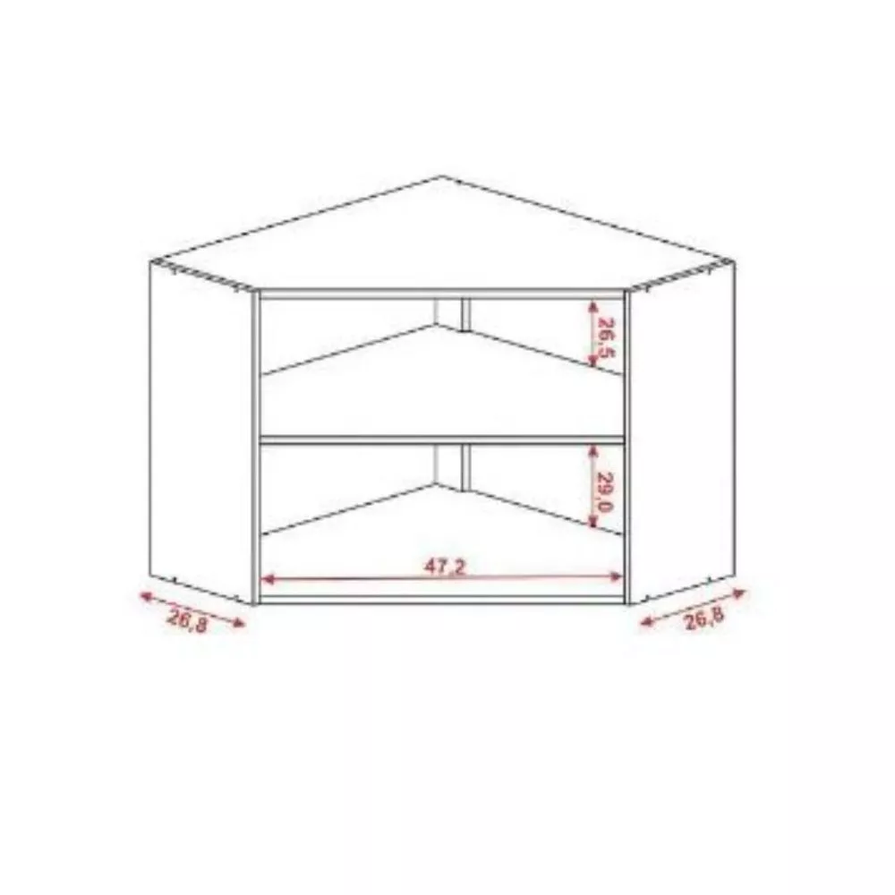 Armário Kits Paraná Ametista 2 Portas Canto Obliquo