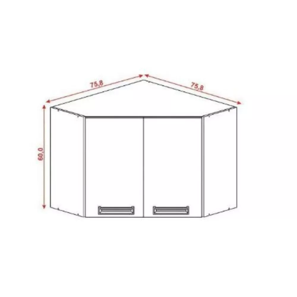 Armário Kits Paraná Ametista 2 Portas Canto Obliquo