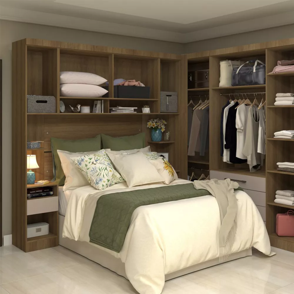 Image 1 of 11 of Conjunto Quarto Eucamoveis Paris 5 Peças 8 Portas 6 Gavetas