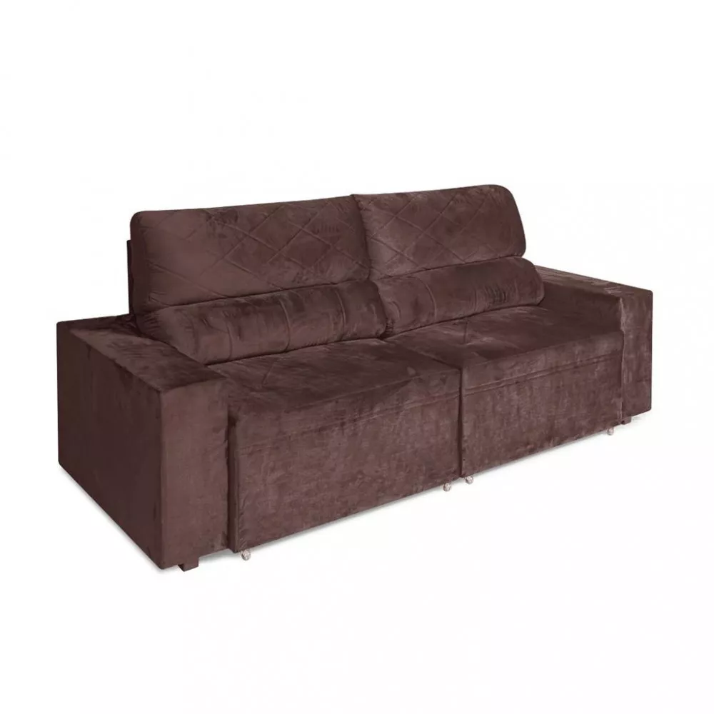 Sofá 3 Lugares 210cm Retrátil Veludo Áustria Berflex Estofados