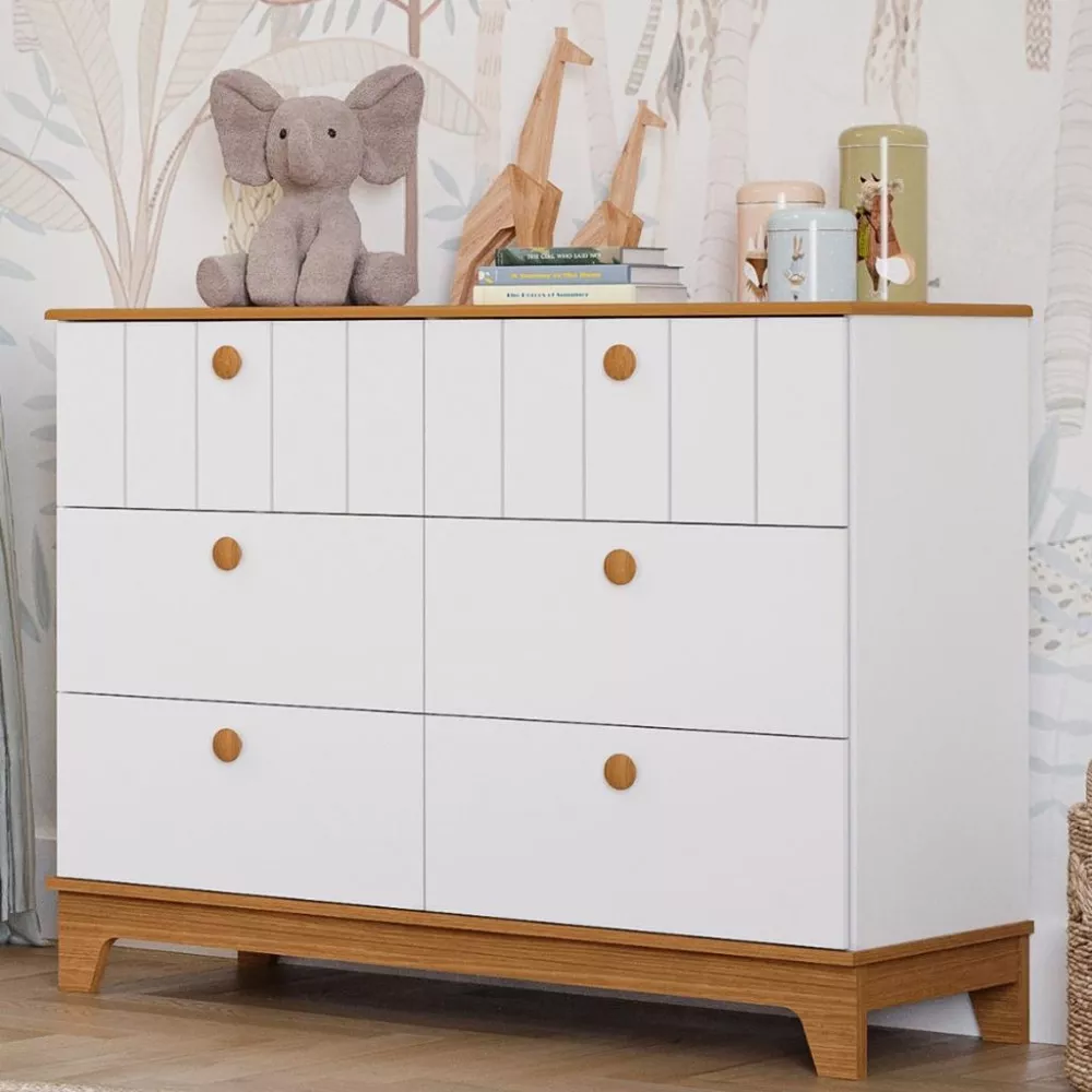 Cômoda Infantil 6 Gavetas com Pés 100 MDF Liza Permobili