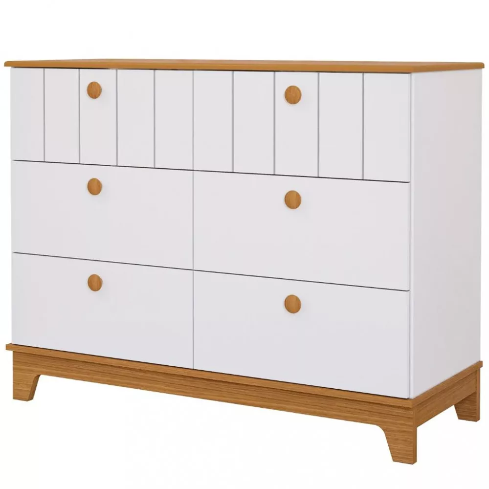 Cômoda Infantil 6 Gavetas com Pés 100 MDF Liza Permobili