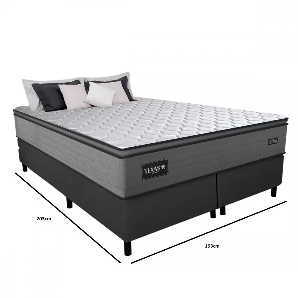 Cama Box King 193cm Molas EnsacadasTexas Gazin