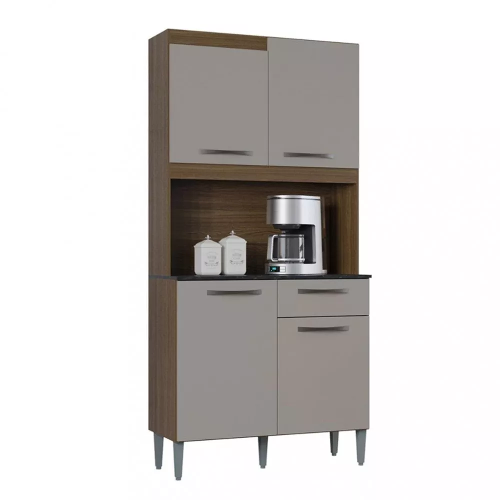 Image 1 of 4 of Cozinha Compacta 4 Portas 1 Gaveta 90cm Livia Poquema