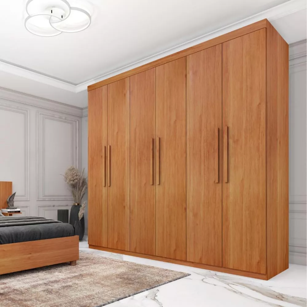 Guarda Roupa Casal 6 Portas 100 MDF Suecia Tcil