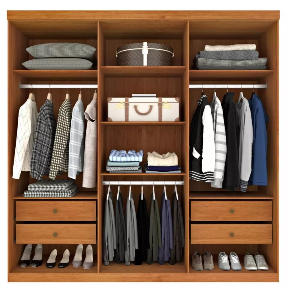 Guarda Roupa Casal 6 Portas 100 MDF Suecia Tcil